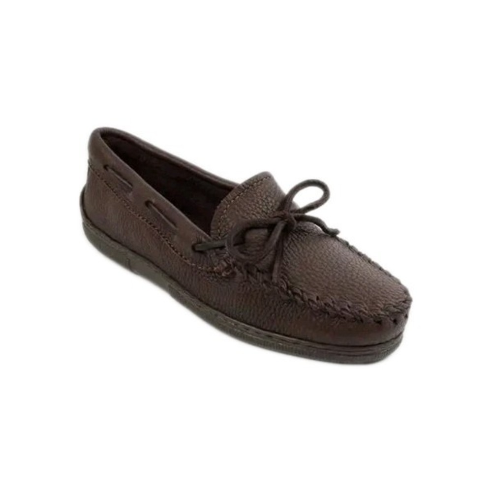 Minnetonka Women's Moosehide Classic Moccasins 492 Chocolate Brown US 11 $105